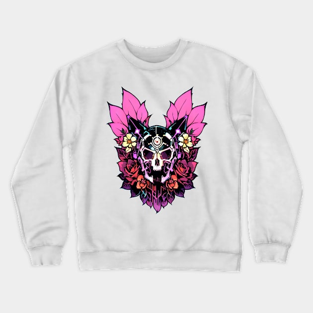 Cyberpunk Flowers Crewneck Sweatshirt by CGI Studios